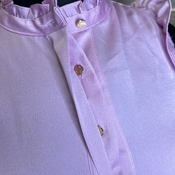 DKNY Petite Ruffled Blouse Top PXS Workwear - Picture 6 of 6